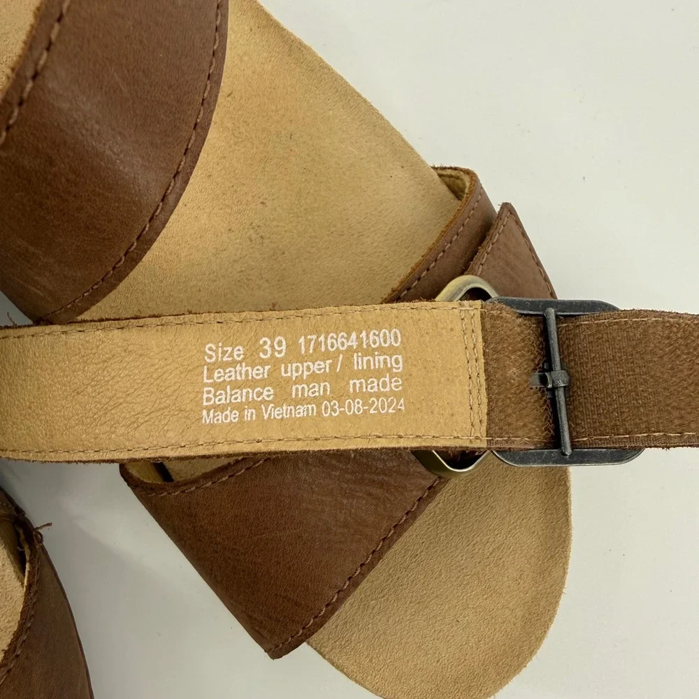 Dansko Trinity Womens Brown Leather Sandals Buckle Slingback Shoes Size 39 (8)